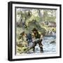 Prospectors Panning for Gold in the California Gold Rush-null-Framed Premium Giclee Print