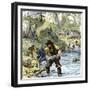 Prospectors Panning for Gold in the California Gold Rush-null-Framed Giclee Print