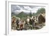 Prospectors Working the Gregory Gold Diggings in the Colorado Rockies, May 1859-null-Framed Giclee Print