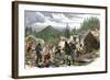 Prospectors Working the Gregory Gold Diggings in the Colorado Rockies, May 1859-null-Framed Giclee Print