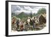 Prospectors Working the Gregory Gold Diggings in the Colorado Rockies, May 1859-null-Framed Giclee Print