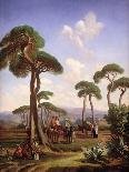 Arabs and Camels in Wooded Landscape-Prosper Georges Antoine Marilhat-Framed Stretched Canvas