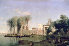 Ruins of the Mosque of the Caliph El Haken, Cairo, c.1840-Prosper Georges Antoine Marilhat-Framed Stretched Canvas