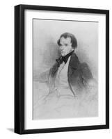 Prosper Mérimée, 1829-Achille Deveria-Framed Giclee Print