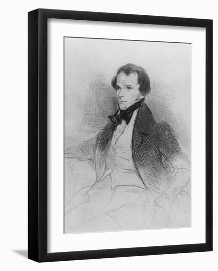 Prosper Mérimée, 1829-Achille Deveria-Framed Giclee Print