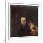 Prospero and Miranda, Fragment from 'The Tempest', C.1790-George Romney-Framed Giclee Print