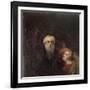 Prospero and Miranda, Fragment from 'The Tempest', C.1790-George Romney-Framed Giclee Print