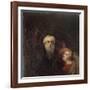 Prospero and Miranda, Fragment from 'The Tempest', C.1790-George Romney-Framed Giclee Print