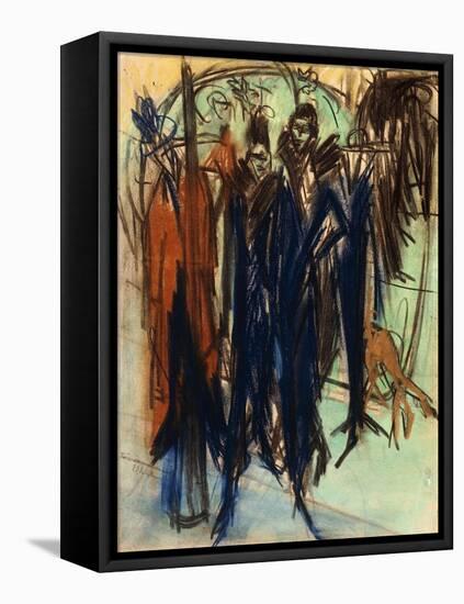 Prostitute, Friedrichstrasse, Berlin (Berlin Street Scene); Kokotten, Friedrichstrasse, Berlin…-Ernst Ludwig Kirchner-Framed Stretched Canvas