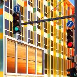 Traffic Lights against Colorful Building with Sunset Reflection in the Window. Tel-Aviv, Israel-Protasov AN-Photographic Print