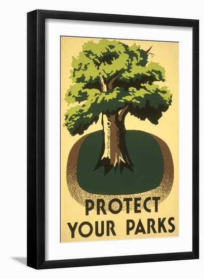 Protect Your Parks, Stately Tree-null-Framed Art Print