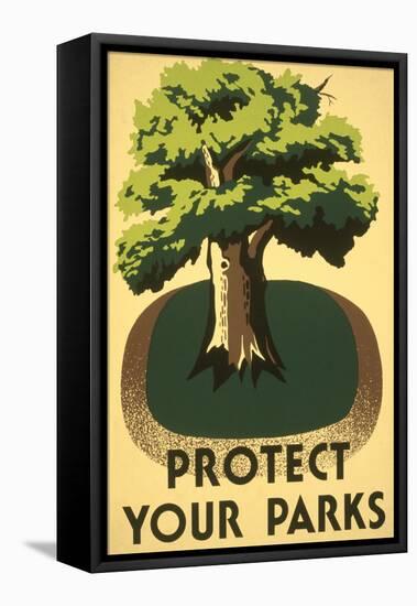 Protect Your Parks, Stately Tree-null-Framed Stretched Canvas