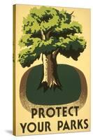 Protect Your Parks, Stately Tree-null-Stretched Canvas