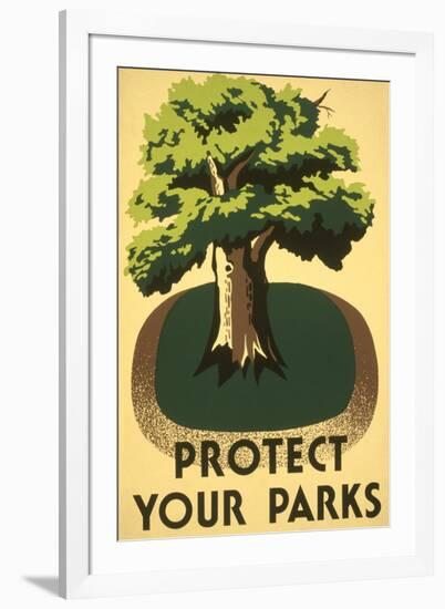 Protect Your Parks, Stately Tree-null-Framed Art Print
