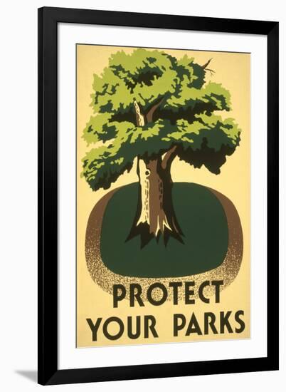 Protect Your Parks, Stately Tree-null-Framed Art Print