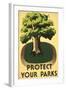 Protect Your Parks, Stately Tree-null-Framed Art Print