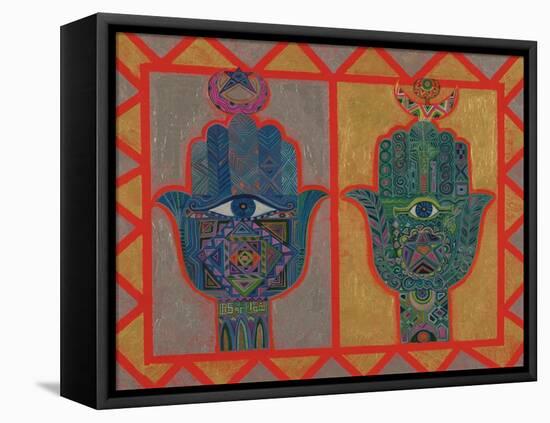 Protective Hands, 1992-Laila Shawa-Framed Stretched Canvas