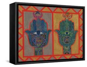 Protective Hands, 1992-Laila Shawa-Framed Stretched Canvas