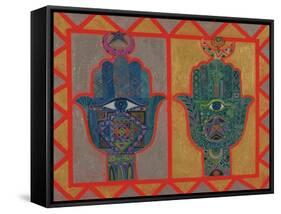 Protective Hands, 1992-Laila Shawa-Framed Stretched Canvas