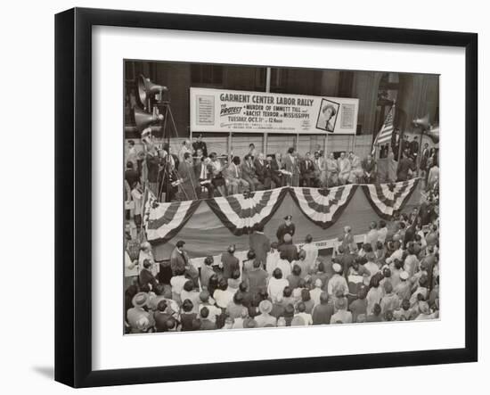 Protest Against the Murder of African American Teenager, Emmett Till. Oct. 11, 1955-null-Framed Photo