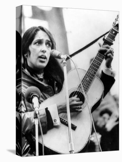 Protest Folk Singer Joan Baez Performing in 1965-null-Stretched Canvas