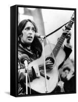 Protest Folk Singer Joan Baez Performing in 1965-null-Framed Stretched Canvas