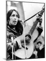 Protest Folk Singer Joan Baez Performing in 1965-null-Mounted Photo