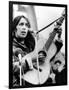 Protest Folk Singer Joan Baez Performing in 1965-null-Framed Photo