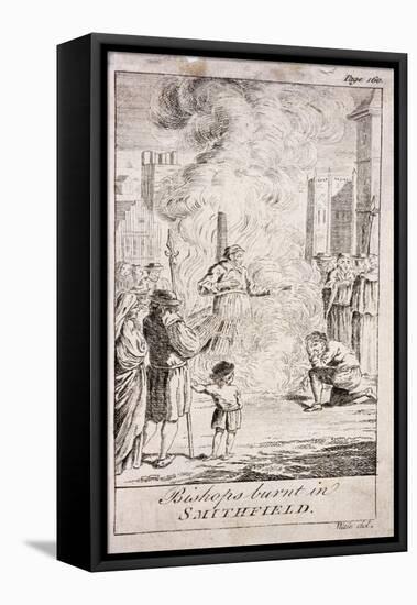 Protestant Bishops Being Burnt at Smithfield, During the Reign of Mary I, 16th Century, (C176)-Samuel Wale-Framed Stretched Canvas