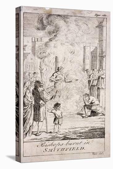 Protestant Bishops Being Burnt at Smithfield, During the Reign of Mary I, 16th Century, (C176)-Samuel Wale-Stretched Canvas