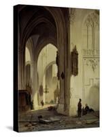 Protestant Church Interior-Bartholomeus Johannes van Hove-Stretched Canvas