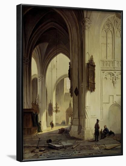 Protestant Church Interior-Bartholomeus Johannes van Hove-Framed Art Print