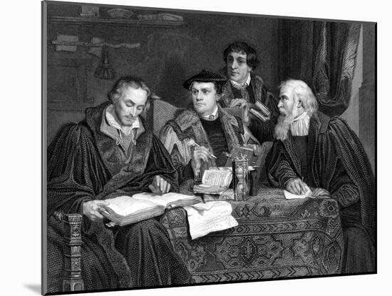 Protestant Theologians Working on Luther's Translation of the Bible, C1530S-null-Mounted Giclee Print