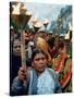Protesters March in New Delhi's Red Light District-null-Stretched Canvas