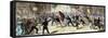 Protestors Tar and Feather a Tax Collector during the Whiskey Rebellion in Pennsylvania, c.1790-null-Framed Stretched Canvas