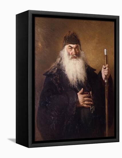 Protodiakon-Ilya Efimovich Repin-Framed Stretched Canvas