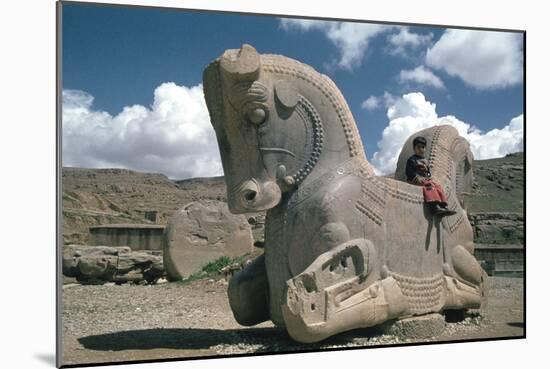 Protome of a Double Horse, the Apadana, Persepolis, Iran-Vivienne Sharp-Mounted Photographic Print