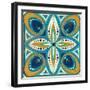 Proud as a Peacock Tile II-Veronique Charron-Framed Art Print