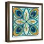 Proud as a Peacock Tile II-Veronique Charron-Framed Art Print