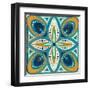 Proud as a Peacock Tile II-Veronique Charron-Framed Art Print