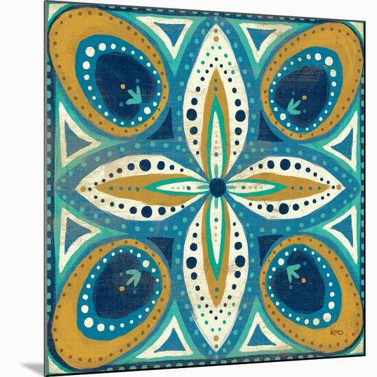 Proud as a Peacock Tile II-Veronique Charron-Mounted Art Print