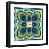 Proud as a Peacock Tile III-Veronique Charron-Framed Art Print