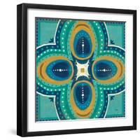 Proud as a Peacock Tile IV-Veronique Charron-Framed Art Print