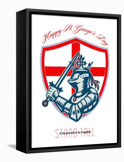 Proud to Be English Happy St George Day Shield Card-patrimonio-Framed Stretched Canvas