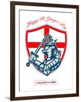 Proud to Be English Happy St George Day Shield Card-patrimonio-Framed Art Print