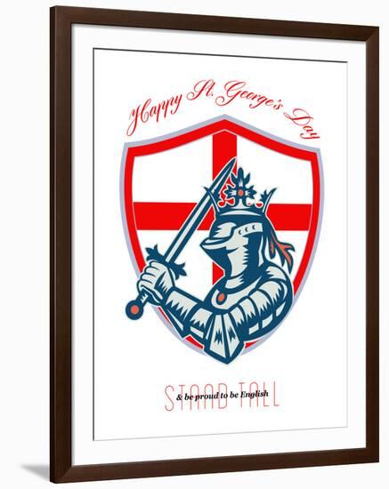 Proud to Be English Happy St George Day Shield Card-patrimonio-Framed Art Print