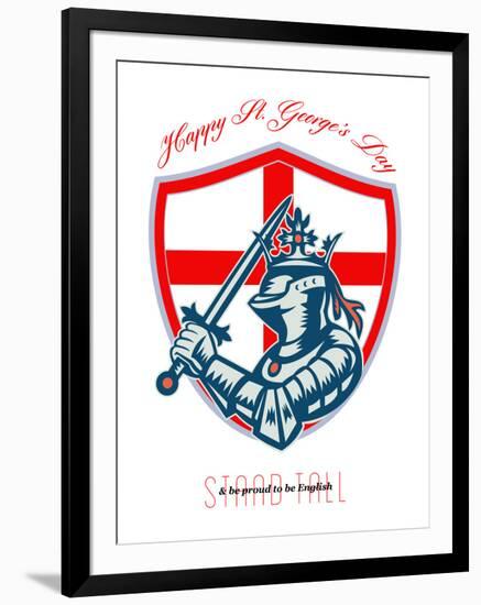 Proud to Be English Happy St George Day Shield Card-patrimonio-Framed Art Print