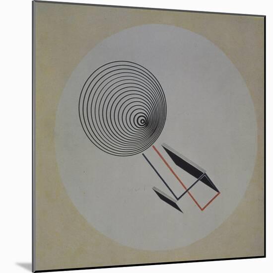 Proun 93. Floating Spiral, 1924-El Lissitzky-Mounted Giclee Print