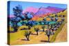 Provence, 2021 (acrylic on paper)-Paul Powis-Stretched Canvas