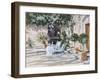 Provence Courtyard (W/C on Paper)-Laurence Fish-Framed Giclee Print